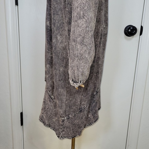 Soft Surroundings Boho Acid Wash Dress Size Large Rayon Asymmetrical Hem - Picture 7 of 10